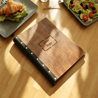Porte-menus en bois haut de gamme sur mesure avec impression de logo, classeur à anneaux, couvertures en contreplaqué pour bars et restaurants