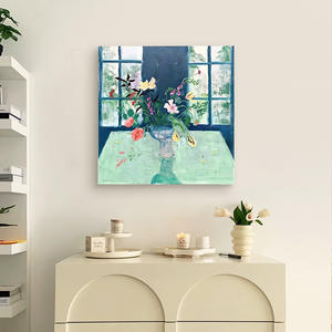 Nordique Ins plante fleur salon peinture décorative Niche Art abstrait salle à manger murale lumière Style français chambre toile - Product Image 3