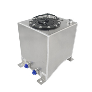 PQYRACING Aluminum Fuel Tank 10L <b>Polished</b> For <b>Car</b> Modification Universal Fit - Product Image 3
