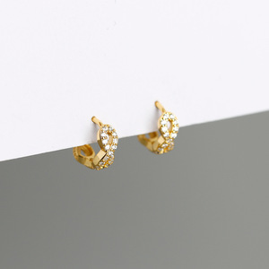 High Quality Classic Design 18K Gold Plated 925 Sterling Silver CZ Micro Pave <strong>Infinity</strong> Hoop <strong>Earrings</strong> Women - Product Image 5