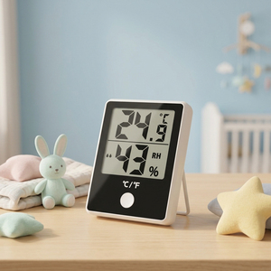 Mini Termohigrómetro Digital para Interiores, Pantalla LCD Grande, Monitor de Temperatura y Humedad, Funciona con Batería, de Plástico, para Cocina y Dormitorio - Product Image 1