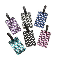 Étiquettes de bagage personnalisées en PVC ondulé laminé, porte-étiquettes de valise avec logo et code QR imprimés, porte-clés de bagage vierges en silicone pour sublimation