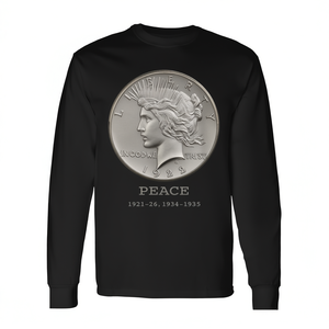 T-shirt à manches longues pour collectionneurs de pièces de monnaie Peace Dollar, Dollar argenté américain - Product Image 2