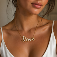 Collar con Nombre Personalizado, Regalo de San Valentín, Plata de Ley S925, Chapado en Oro de 14K/18K, Colgante con Letra de Moissanita VVS