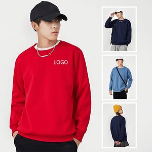 Sweat à capuche unisexe personnalisé imprimé et gaufré, pull tricoté d'hiver à col rond, grande taille, streetwear décontracté pour hommes, vente en gros - Product Image 3