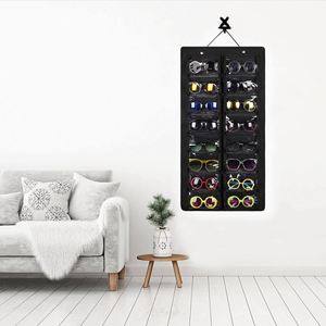 New Sunglasses Organizer <b>Bag</b> 16 Solt Glasses Storage <b>Bag</b> Wall Pocket Display Hanging on Door or Wall - Product Image 4