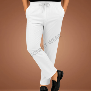 Cómodo pantalón informal de mezcla de algodón para hombre, Ajuste Recto, tela suave y duradera, uso diario, diseño elegante - Product Image 2