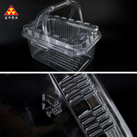 Emballage en plastique à emporter Blister Durable carré clair emballage de restauration rapide boîte à gâteau japonaise plateau en PET