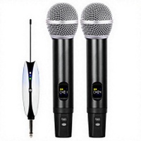 Microphone à condensateur universel Aidi, sans fil 2.4G, portable, avec amplificateur de puissance métallique, carte son et carte de réception sonore à tige télescopique pour