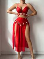 Ensemble de lingerie sexy en maille transparente à taille haute et fente longue 2026, ensemble de lingerie exotique, nuisette sexy