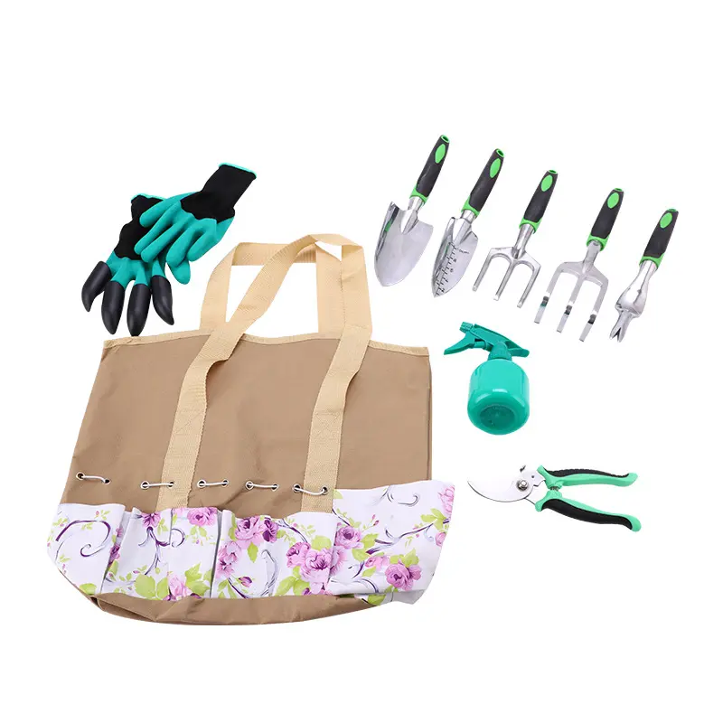 8 Pcs Home Garden Steel Agricultural Hand Accessories Cutting Gift Set Kit Bag Gardening Tools And Equipment
