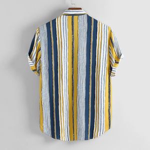 <span class=keywords><strong>Chemise</strong></span> à manches courtes d'été <span class=keywords><strong>grande</strong></span> <span class=keywords><strong>taille</strong></span> pour hommes Bar vertical Chemises imprimées de smoking Chemises élégantes à fleurs pour hommes - Product Image 3