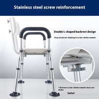 Vente chaude Usage Domestique Salle De Bains Chaise De Bain Épaissie Antidérapante Coffre-fort Stable Tabouret De Douche En Alliage D'aluminium Chaise De Douche Réglable