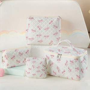 Bolsa <span class=keywords><strong>de</strong></span> Cosméticos <span class=keywords><strong>de</strong></span> Algodón Acolchado con Diseño <span class=keywords><strong>de</strong></span> Lazo Kawaii, 4 Tamaños Combinados, Bolsa <span class=keywords><strong>de</strong></span> Viaje <span class=keywords><strong>de</strong></span> Gran Capacidad <span class=keywords><strong>para</strong></span> Mujer, Almacenamiento <span class=keywords><strong>de</strong></span> Productos <span class=keywords><strong>para</strong></span> el Cuidado <span class=keywords><strong>de</strong></span> la Piel - Product Image 2