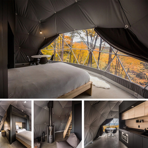 Lều Glamping hình vòm địa cầu với cửa gỗ hình tam giác dành cho các khu nghỉ dưỡng cao cấp và nơi nghỉ dưỡng tự nhiên - Product Image 2