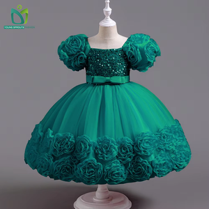 2024 abito di paillettes di cotone di alta qualità per ragazze di Design principessa per <span class=keywords><strong>età</strong></span> 10-14 anni abbigliamento quotidiano formale - Product Image 2