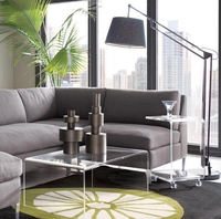 Étagère de présentation minimaliste en acrylique transparent, écologique et lavable, style nordique moderne, facile à assembler pour salon et table basse