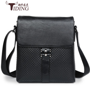Bolso Bandolera para Hombre Tiding, Negro, Cuero Vacuno de Primera Calidad, Moderno, para Viajes de Negocios, Modelo 1034 - Product Image 2