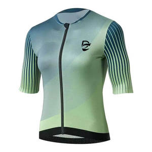 Maillot de cyclisme DEZE pour femme à rayures dégradées, manches courtes, fermeture éclair intégrale, respirant, professionnel, pour le cyclisme sur route, plusieurs couleurs au choix - Product Image 1