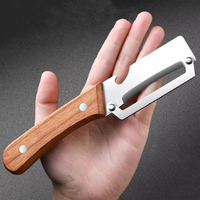 Éplucheur en acier inoxydable avec manche en bois, outil de découpe et d'épluchage de fruits et légumes, fonctionnement fluide et durable, gadget de cuisine