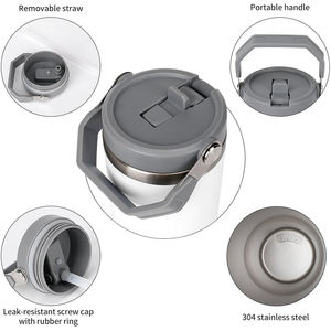 Taza de Café de Viaje de 30 oz con Logotipo Personalizado, Taza Térmica de Acero Inoxidable de 30 oz, Vaso con Pajita Abatible y Asa - Product Image 5