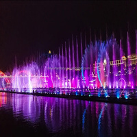 Fontaine musicale extérieure moderne DEWY en acier inoxydable de grande taille avec LED et contrôle programmable