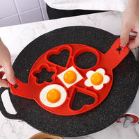 Molde de Goma para Huevos de Grado Alimenticio FDA/LFGB, Resistente a Altas Temperaturas, Molde para Freír Huevos de 7 Cavidades, Ecológico, Fácil de Limpiar, para Hornear Panqueques