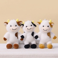 Portachiavi in peluche a forma di mucca Holstein Kawaii all'ingrosso, ciondolo estetico a forma di bovino, accessorio per borsa, giocattolo di peluche per bomboniere per feste per bambini