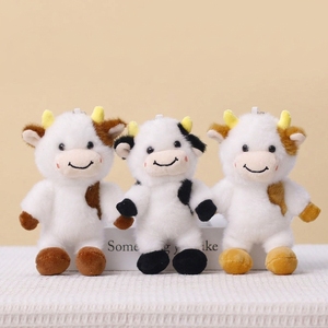 Llavero de Peluche de Vaca <span class=keywords><strong>Holstein</strong></span> Kawaii al por Mayor, Colgante Estético de Ganado, Accesorio para Bolsos, Juguete de Peluche para Niños, Recuerdos de Fiesta - Product Image 1