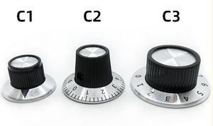 Potenciómetro de indicación de número Perilla de metal Perilla de plástico Perilla de goma - Product Image 2