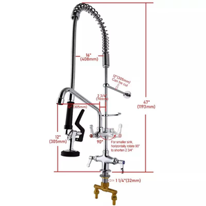 Robinet monté sur pont <span class=keywords><strong>professionnel</strong></span> pour robinet d'<span class=keywords><strong>évier</strong></span> commercial de restaurant commercial avec pulvérisateur à haute pression - Product Image 3