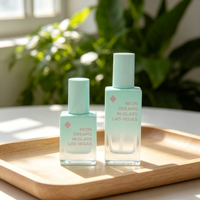 Flacon pompe vide élégant en verre pour fond de teint, surface lisse, rechargeable, solution d'emballage pour marques de beauté
