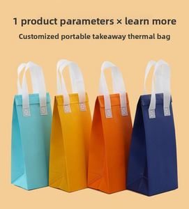 Non-woven Lightweight Fashion Thermal Insulated Takeaway Food Delivery Cooler Bag with Zipper Closure Made in China - Product Image 5