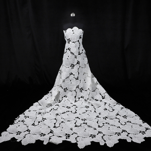 Wholesale Shell Pattern Carved <strong>Lace</strong> <strong>Fabric</strong> for Dress Milk Silk - Product Image 4