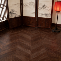Prix d'usine – Nouveau revêtement de sol hybride SPC en vinyle PVC de luxe, résistant aux rayures, aspect bois foncé, 4mm 5mm, parquet chevron en chevrons