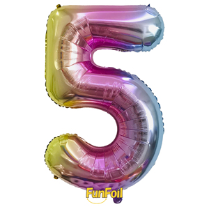 Funfoil Brandneuer 40-Zoll-Bulk-Packungs-Regenbogen-Nummernballon mit helium gefüllter Nylon folie für Party dekoration - Product Image 5