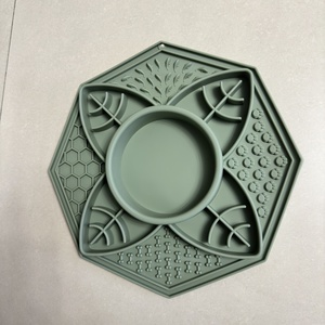 ชามป้อนอาหาร100% ทำจากซิลิโคนทรงกลมอเนกประสงค์แผ่นรองสำหรับให้สุนัขสัตว์เลี้ยงแมว<span class=keywords><strong>กิน</strong></span>ได้ช้า - Product Image 4