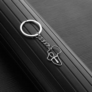 Carte africaine porte-clés pour hommes en acier inoxydable pendentif creux Afrique du <span class=keywords><strong>Sud</strong></span> clé de voiture comme cadeau d'anniversaire - Product Image 2