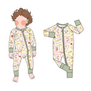 Babylovey en Stock, <span class=keywords><strong>Pijamas</strong></span> Suaves de Bambú, Ropa para Bebé Niño y Niña, Mamelucos con Cremallera Bidireccional, Envío Rápido - Product Image 1
