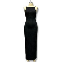 Nouvelle Collection Été – Robe Midi Vintage Style Européen et Américain pour Femme, Bretelles, Taille Haute, Dos Nu, Sans Manches, Coupe Moulante