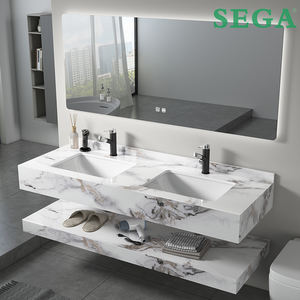 Tocador de baño de estilo moderno con <span class=keywords><strong>encimera</strong></span> de piedra de losa de <span class=keywords><strong>roca</strong></span> <span class=keywords><strong>Lavabo</strong></span> de cerámica LED inteligente <span class=keywords><strong>Lavabo</strong></span> - Product Image 6