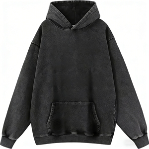 2025 Retro Chic Distressed Printed Washed Hooded Sweatshirt 420g Cotton Loose Streetwear Couple Hip-Hop Character <b>Print</b> Men's - Product Image 6