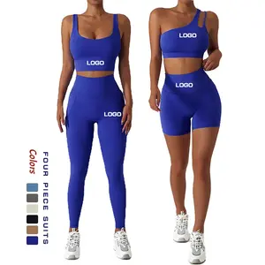 YIDA Wholesale Ladies Sexy Athletic Workout Fitness Push Up Recycled Sports Bra Leggings Custom Logo Women Running Gym Yoga Set