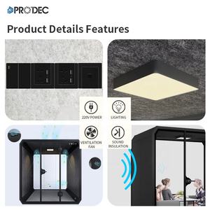 Cabina de Oficina Privada Insonorizada con Ruedas, Marco de Aluminio, Iluminación LED, Diseño Modular, Marca <span class=keywords><strong>Prodec</strong></span> - Product Image 6