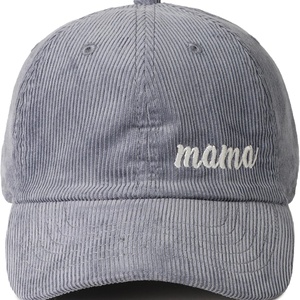 Gorra de Béisbol de Pana 100% Algodón con Diseños Personalizados de Fotos Bordadas Estilo Deportivo Argyle/Puntos para Unisex (1692 3D Hello-Tan) - Product Image 2
