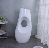Pot Bunga Modern Ramah Lingkungan, Ringan, Tahan Lama, Berbahan Fiberglass Putih dengan Lapisan Epoxy, Dekoratif untuk Interior Rumah, Ukuran Besar