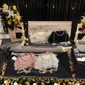 Bolso de mano de yute con bordado colorido - Product Image 3