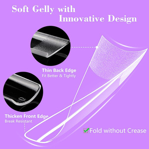 120pcs <span class=keywords><strong>XXL</strong></span> Carré <span class=keywords><strong>Faux</strong></span> Ongles Semi-Mat Press-On Nails Transparent Seamless Full Cover Tips - Product Image 6