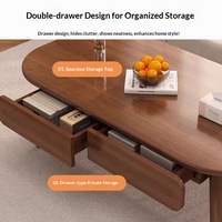 Table basse pour petits salons, design moderne et minimaliste avec rangement, modèle en bois massif, table d'appoint pour canapé