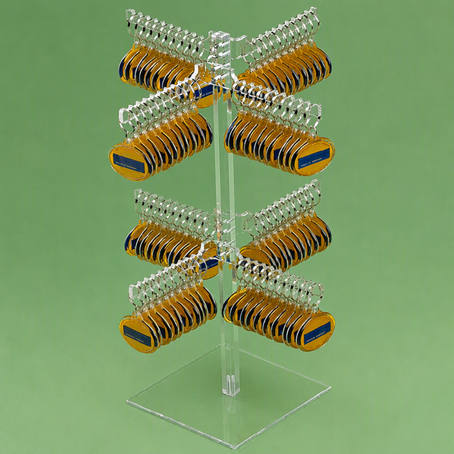Custom 4 Tiers Detachable Clear Acrylic Keychain Display Rack Desktop Perspex Keychains Holder for Boutique Toy Shop
